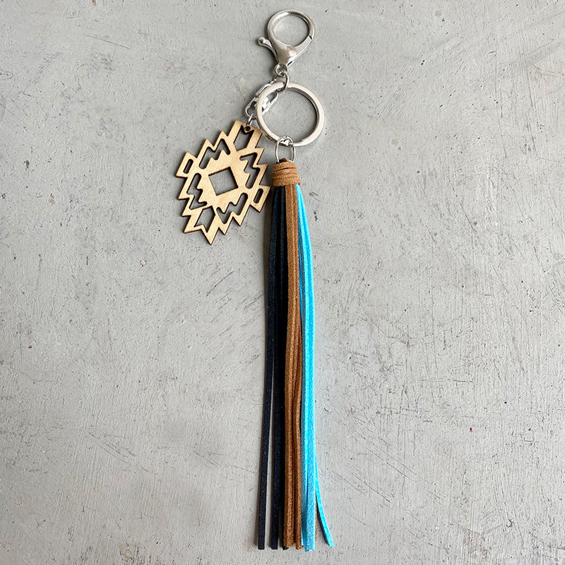 Wholesale 3pcs/pack Leather Aztec Horseshoe Boots Western Tassel Keychain